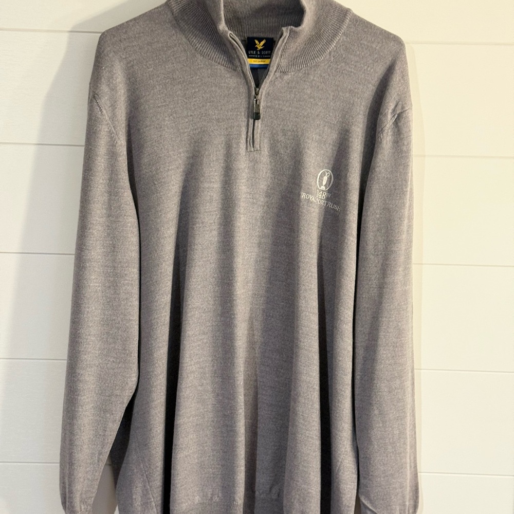 Lyle & Scott Gray Zip Up Sweater Classic Knit